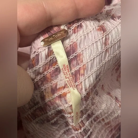 Free People Jaymes Floral Print Long Sleeve Dress Pink Size Small - Picture 14 of 15